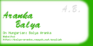 aranka balya business card